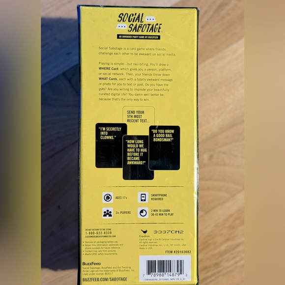 NWT / FACTORY SEALED - Social Sabotage “An Awkward Party Game” by BUZZFEED - Picture 9 of 9
